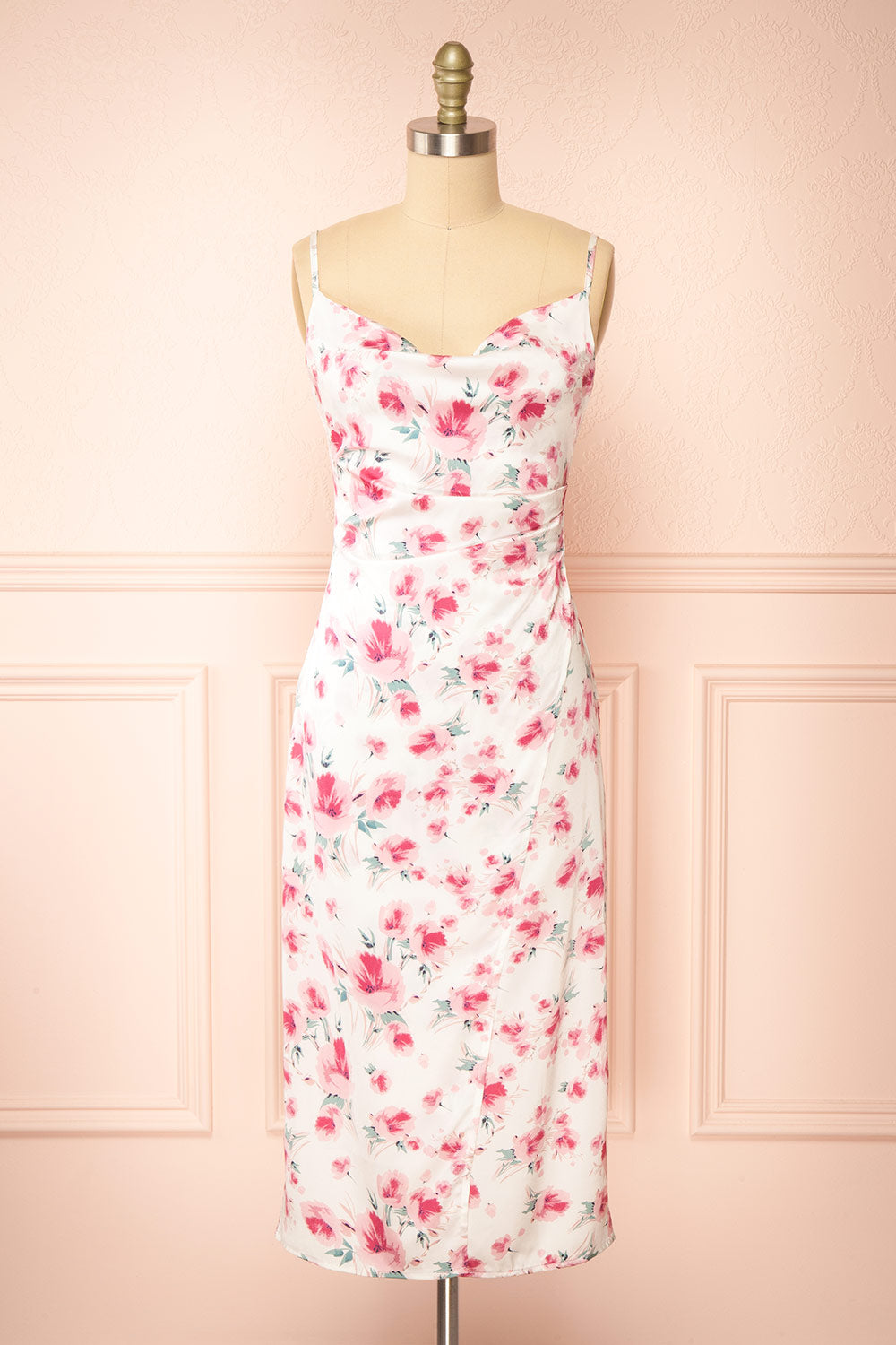 Lassie Cowl Neck Floral Midi Dress | Boutique 1861 front view