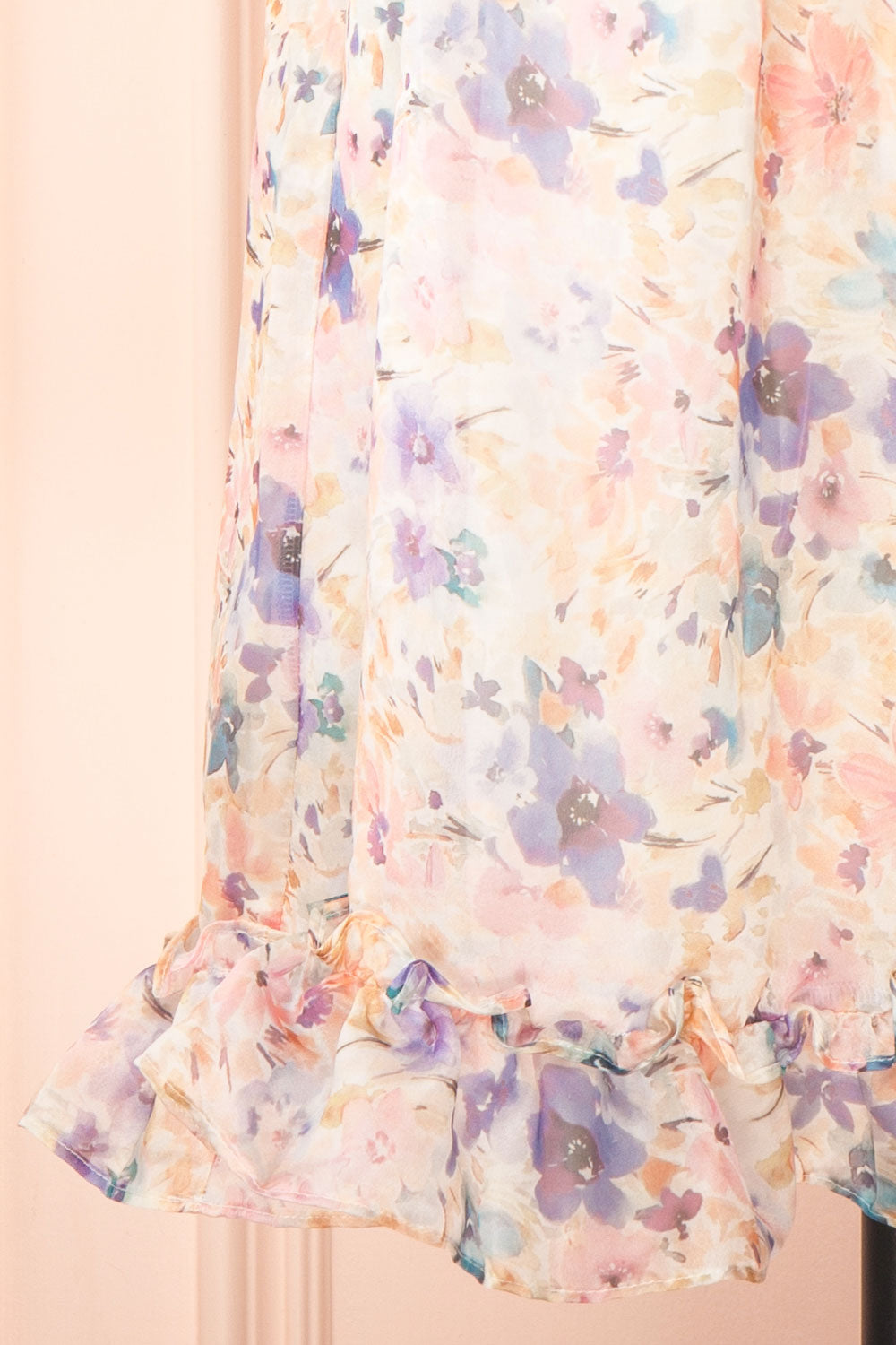 Latifa Short Floral Dress w/ Bow Straps | Boutique 1861 bottom