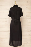 Latresne Black Buttoned Midi Shirt Dress | La petite garçonne back view