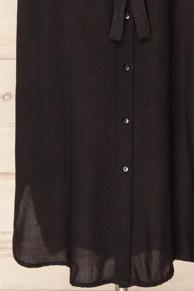 Latresne Black Buttoned Midi Shirt Dress | La petite garçonne bottom