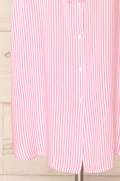 Latresne Pink Stripes Buttoned Midi Shirt Dress | La petite garçonne bottom