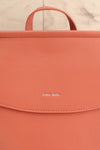 Laucala Pink Small Vegan Leather Backpack | La petite garçonne front close-up