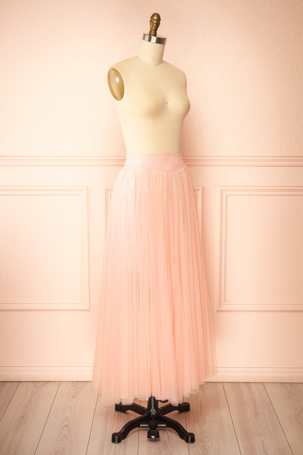 Laurelia Blush Low Rise Tulle Maxi Skirt | Boutique 1861 side view