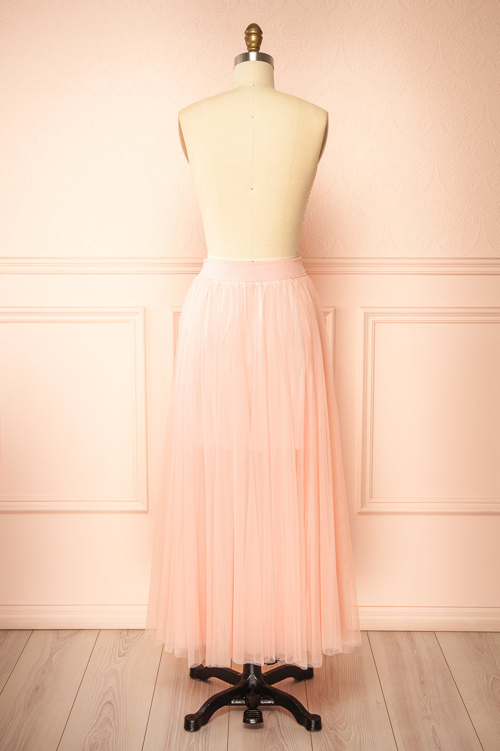 Laurelia Blush Low Rise Tulle Maxi Skirt | Boutique 1861 back view