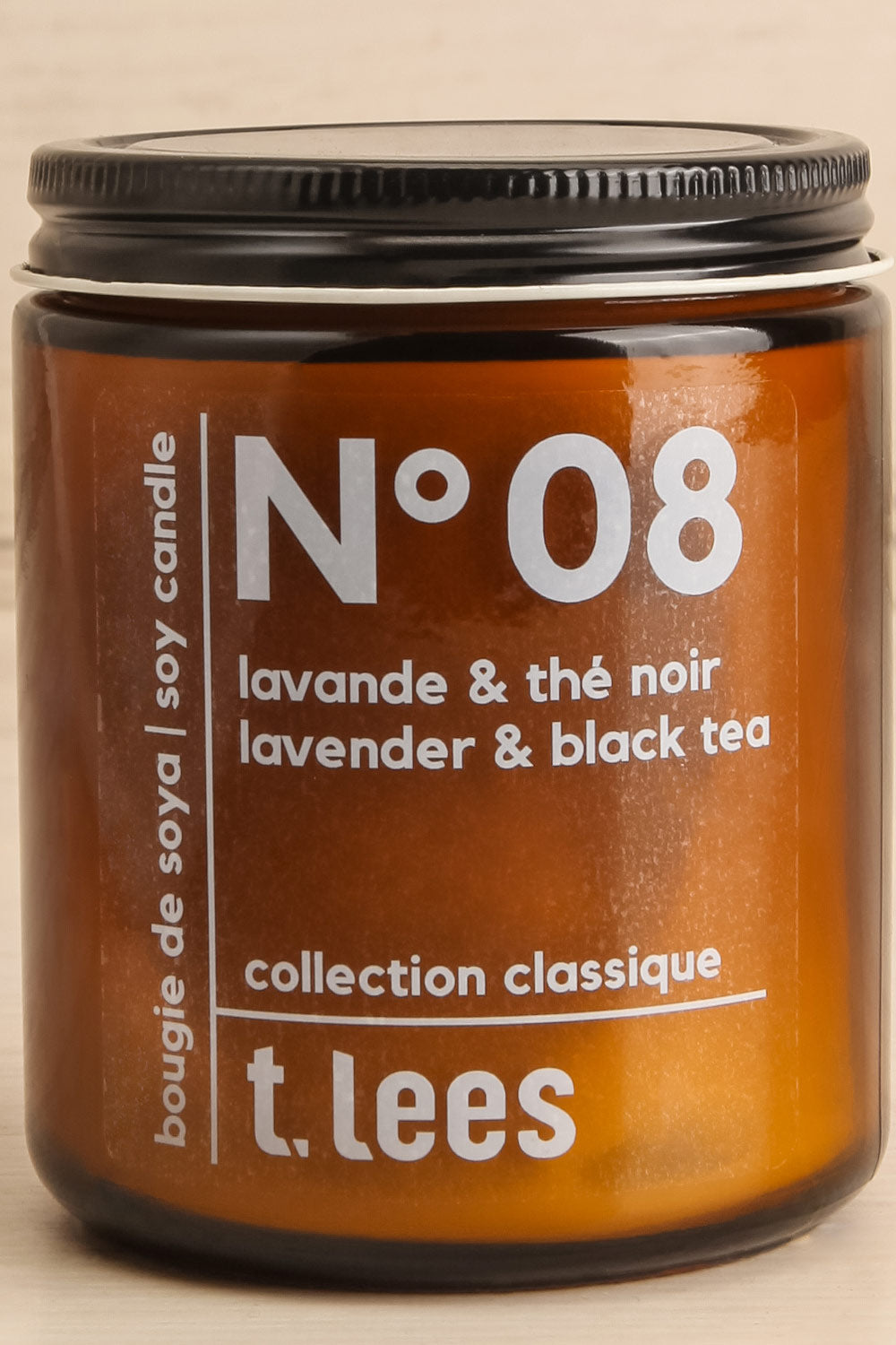 Lavender & Black Tea Candle 2 Options | Maison garçonne closed close-up