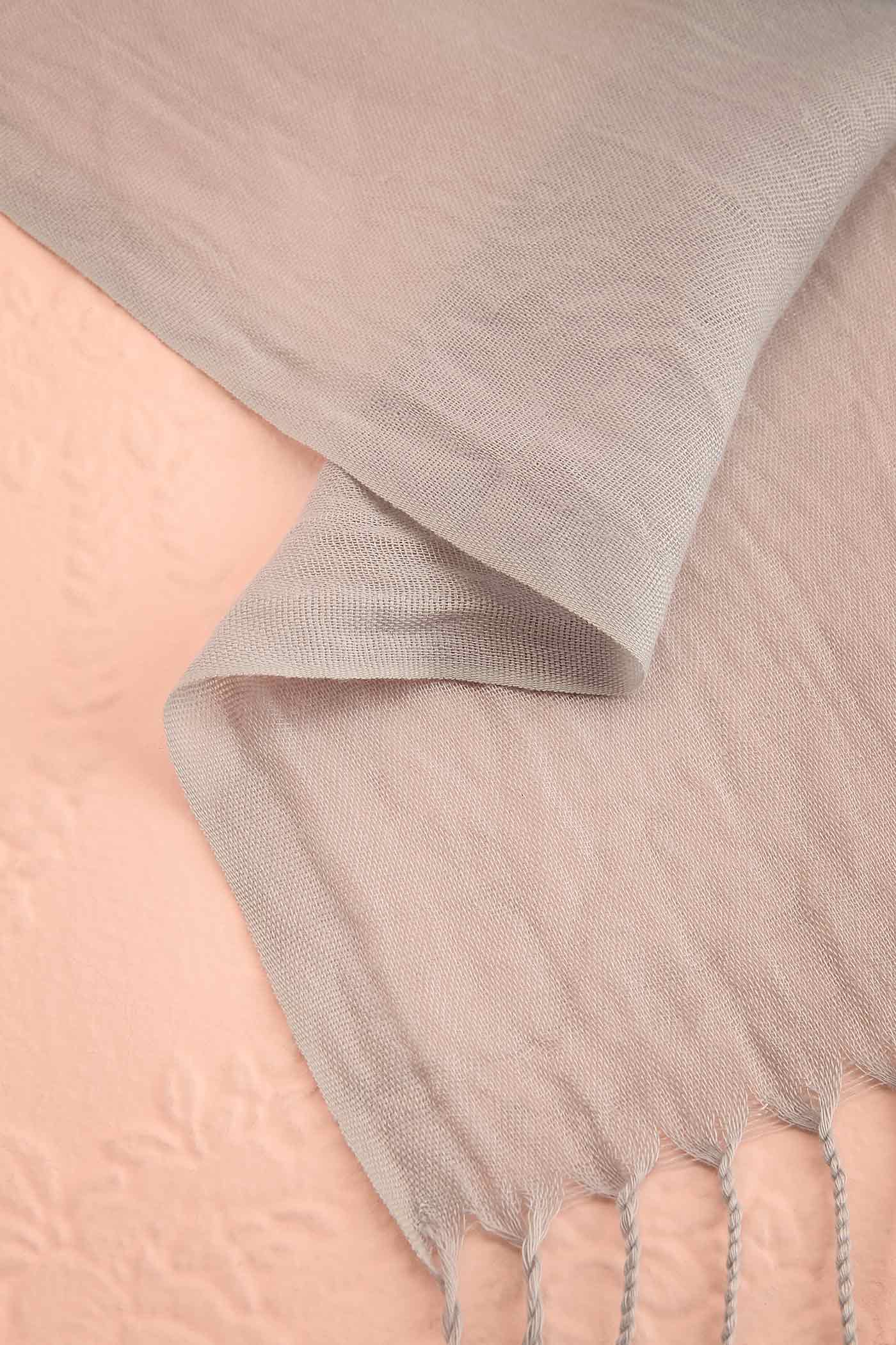 Lavina Soft Grey Shawl with Long Fringes | Boutique 1861 fabric 