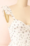 Lavinia Short Ivory Floral Dress | Boutique 1861 side close-up