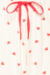 Layona Ivory Pyjama Jogger Pants w/ Heart Pattern | La petite garçonne fabric