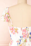Leda Midi Floral Dress w/ Ruffle Straps | Boutique 1861 back close-up