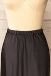 Lehavre Black Maxi Satin Skirt | La petite garçonne   front