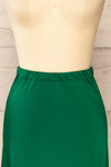 Lehavre Green Maxi Satin Skirt | La petite garçonne front