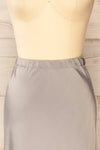 Lehavre Grey Maxi Satin Skirt | La petite garçonne front