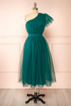 Leillia Green Tulle Midi Dress | Boutique 1861  front view