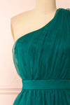Leillia Green Tulle Midi Dress | Boutique 1861  front close-up