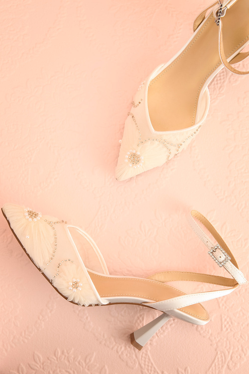 Leisha Pointed-Toe Bling Ankle Strap Heels | Boudoir 1861 flat lay