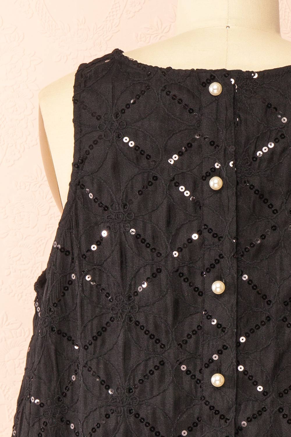 Lelia Black Short Sleeveless Dress | Boutique 1861 back