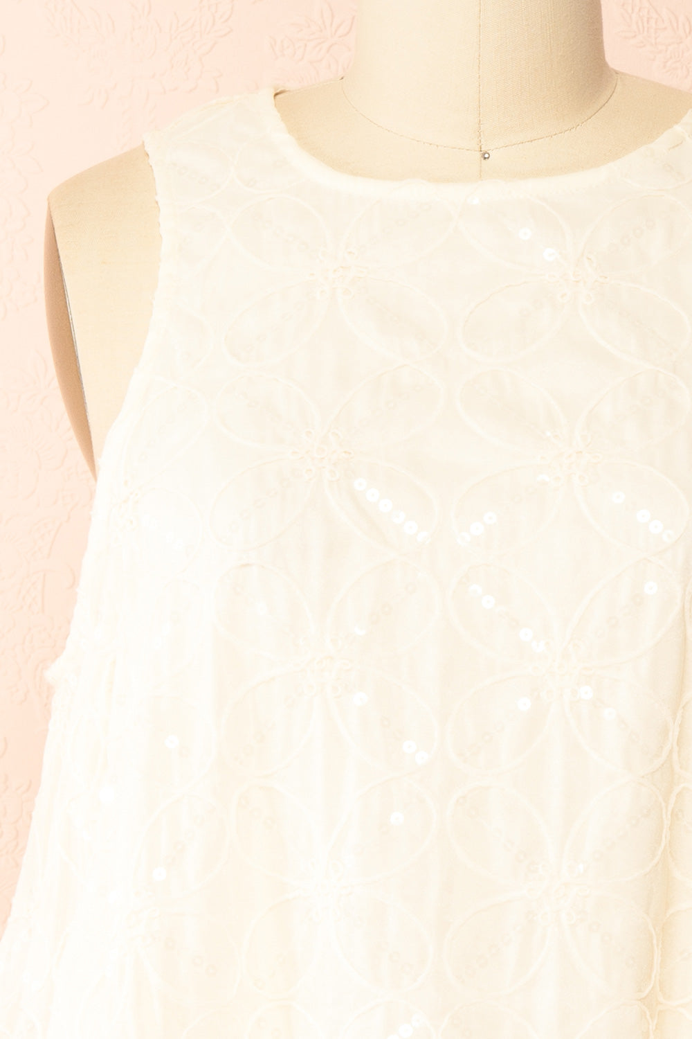 Lelia Ivory Short Sleeveless Dress | Boutique 1861 front