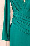 Lenai Green Draped Mermaid Gown w/ Long Sleeves | Boudoir 1861 sleeve