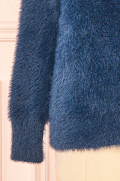 Leni Blue Fuzzy Cardigan | Boutique 1861  bottom