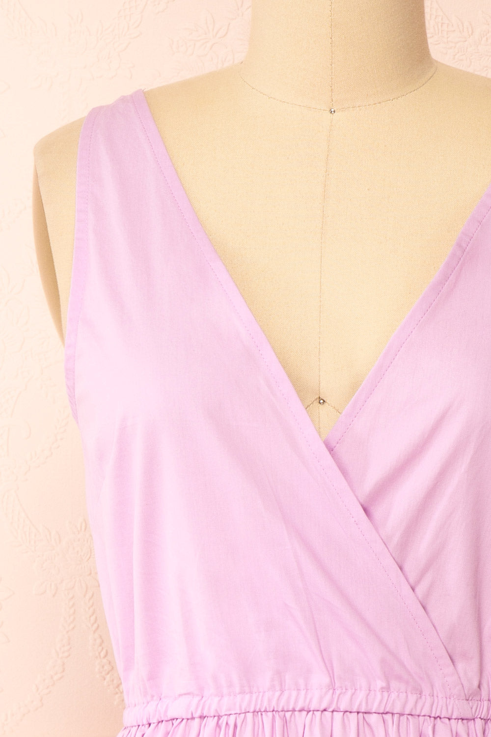 Lenora Lilac Short A-line Dress w/ Elastic Waist | Boutique 1861 front