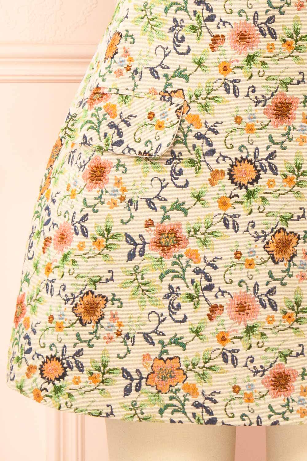 Leokadia Short Floral Jacquard Dress | Boutique 1861 bottom