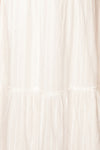 Leonora Ivory Midi Dress w/ Ruffles & Lace | Boutique 1861 texture