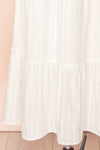Leonora Ivory Midi Dress w/ Ruffles & Lace | Boutique 1861 bottom close-up