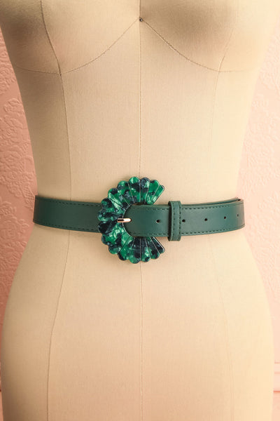 Lestrange Green Faux Leather Belt w/ Resin Buckle | Boutique 1861
