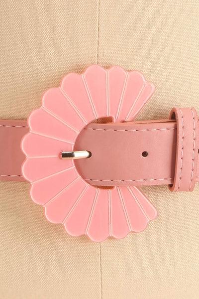 Lestrange Pink Faux Leather Belt w/ Resin Buckle | Boutique 1861 close-up