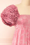 Leviosa Dark Pink Midi Dress w/ Empire Waist | Boutique 1861 side close-up