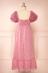 Leviosa Dark Pink Midi Dress w/ Empire Waist | Boutique 1861 back view