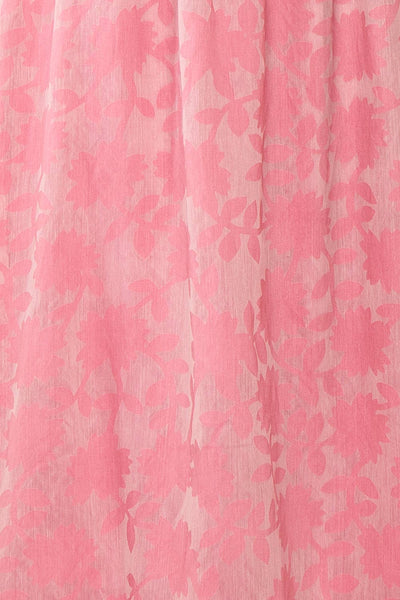 Leviosa Dark Pink Midi Dress w/ Empire Waist | Boutique 1861 fabric