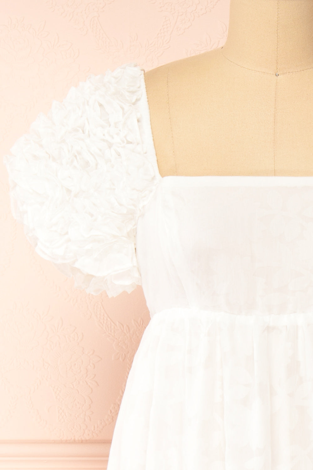 Leviosa White Midi Dress w/ Empire Waist | Boutique 1861 front