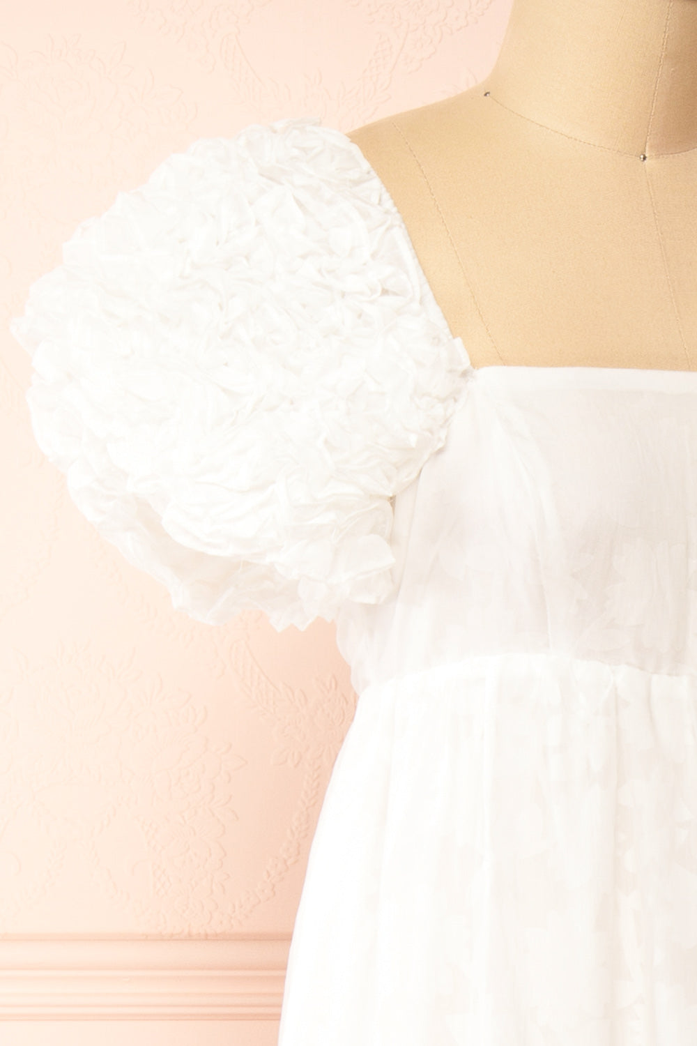 Leviosa White Midi Dress w/ Empire Waist | Boutique 1861 side