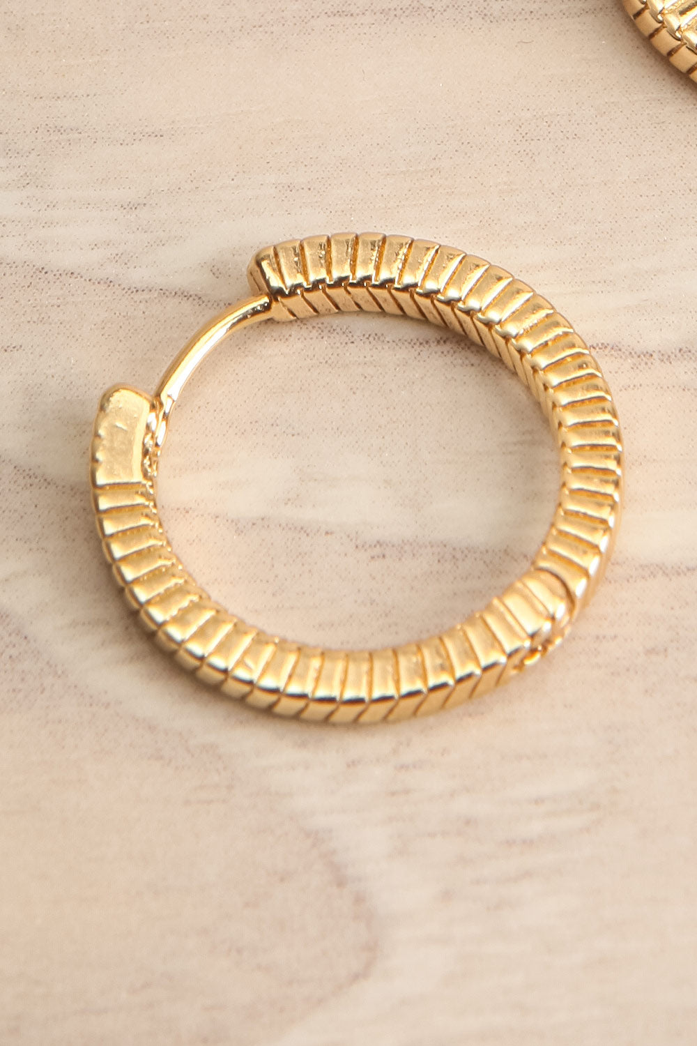 Liberta Gold Square Snake Hoop Earrings | La petite garçonne close-up