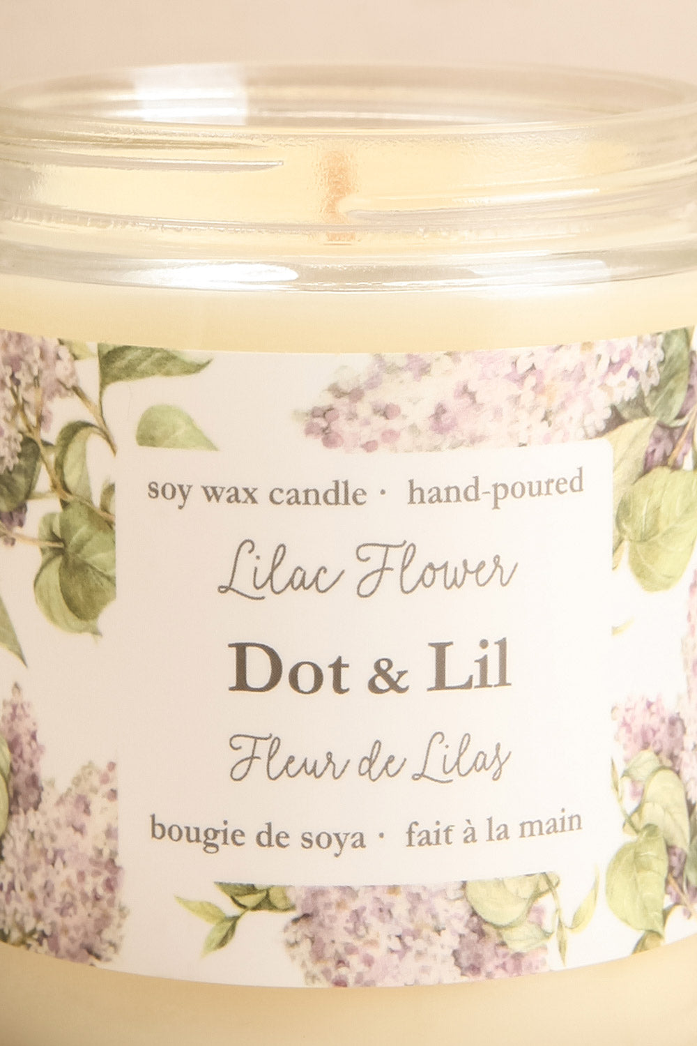 Lilac Flower Candle | La petite garçonne open close-up