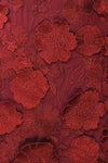Liliane Burgundy Short Mesh Dress w/ Flowers | Boutique 1861 fabric