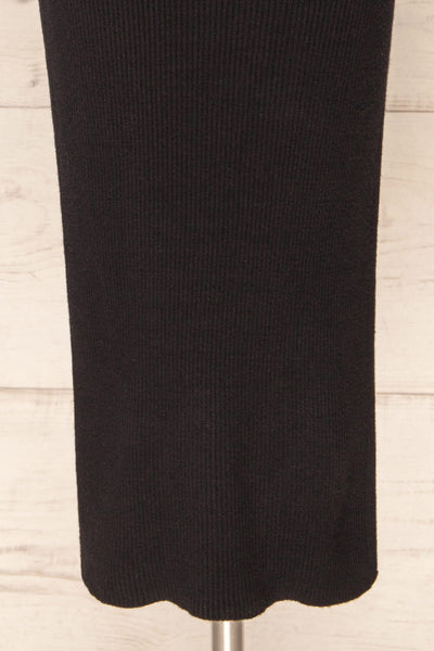 Lilongwe Black Ribbed Midi Dress w/ Long Sleeves | La petite garçonne bottom