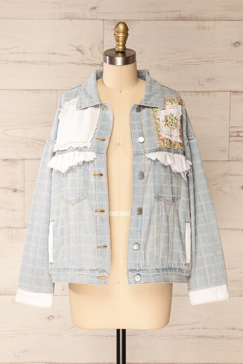 Floral embroidered denim jacket- one year in the making