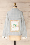 Lisbon Blue Oversized Denim Jacket w/ Embroidery | La petite garçonne back view