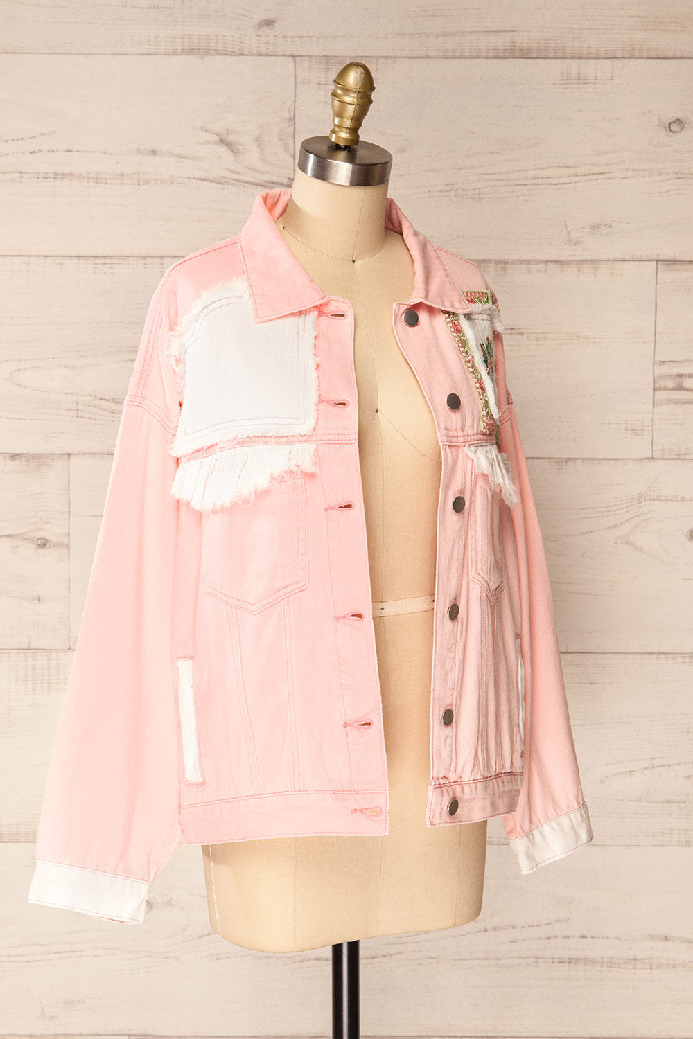 Pink boutique denim jacket hotsell