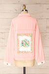 Lisbon Pink Oversized Denim Jacket w/ Embroidery | La petite garçonne back view