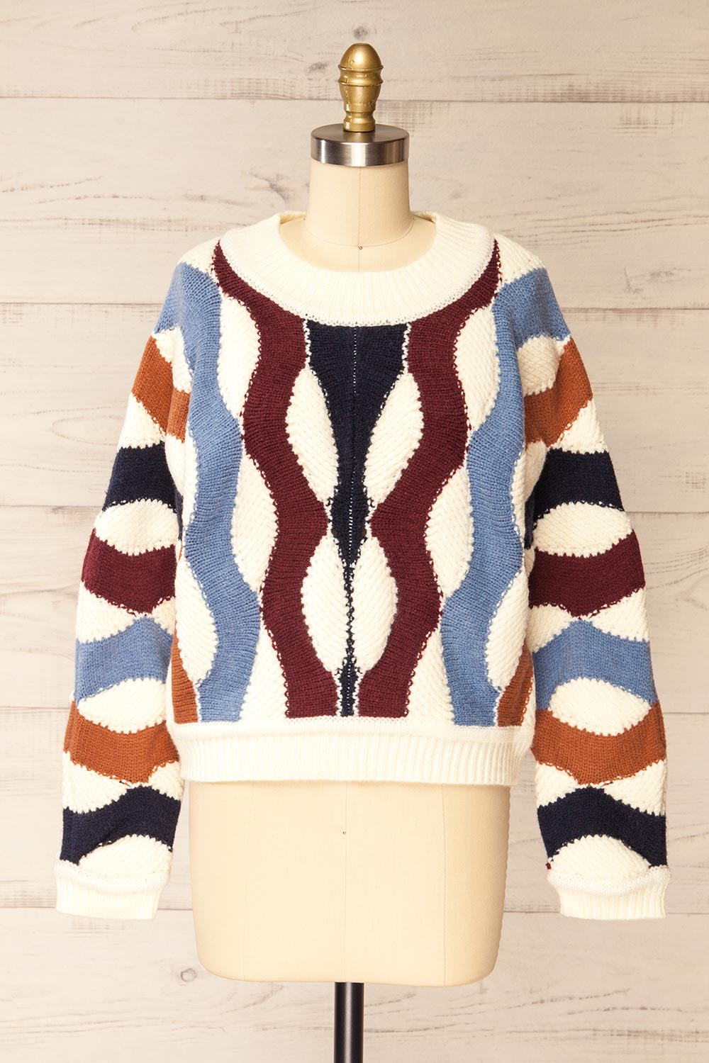 Listinburg Oversized Colourful Knit Sweater | La petite garçonne front view