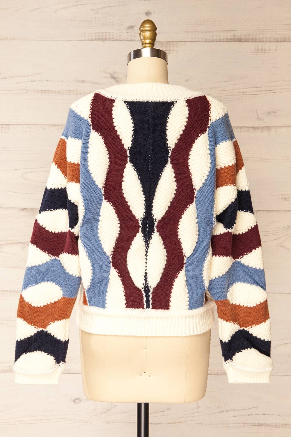 Listinburg Oversized Colourful Knit Sweater | La petite garçonne back view