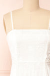 Lisy White Midi Dress w/ Openwork | Boutique 1861 front close-up