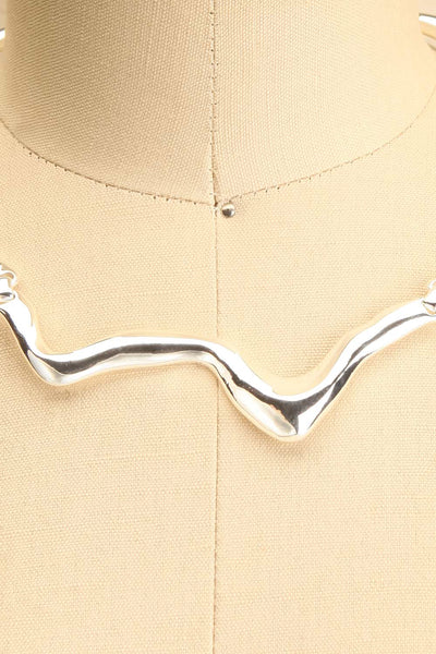 Livarot Silver Asymmetrical Necklace | La petite garçonne close-up