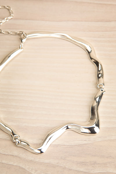 Livarot Silver Asymmetrical Necklace | La petite garçonne flat view