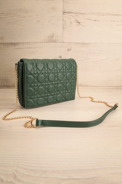 Livingstone Green Faux Leather Crossbody Bag | La petite garçonne side view