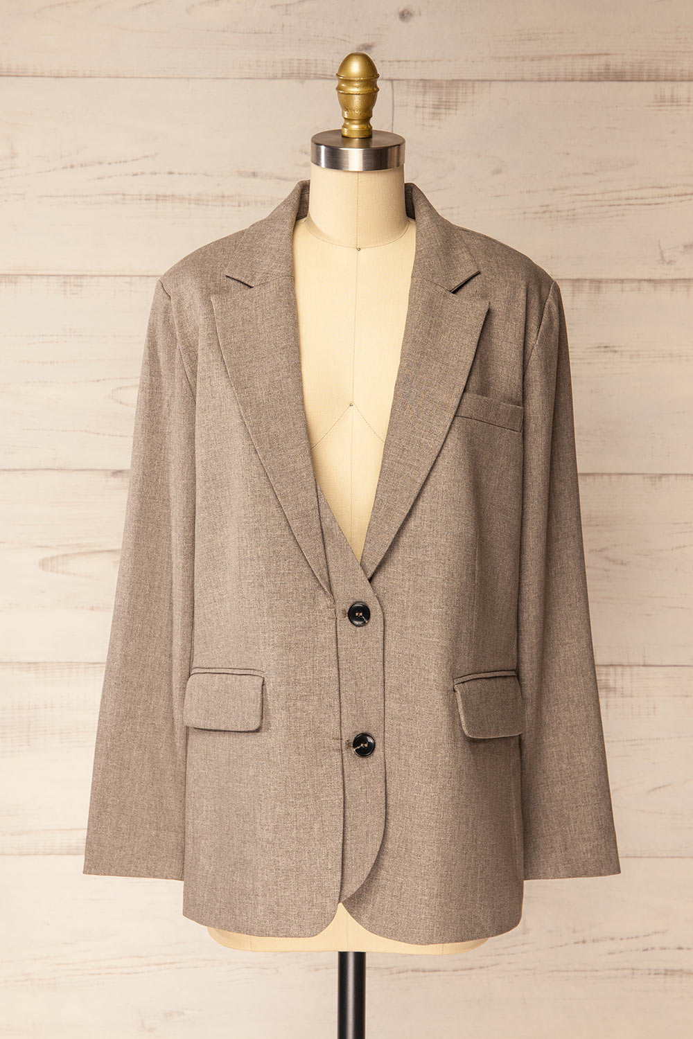 Livourne Oversized Grey Blazer | La petite garçonne front view