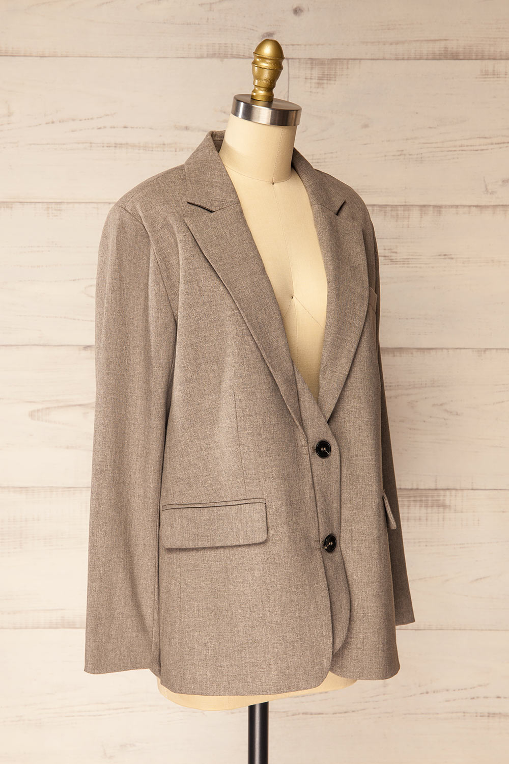 Livourne Oversized Grey Blazer | La petite garçonne side view
